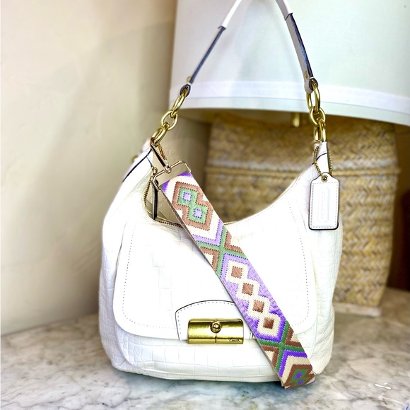 COACH Kristin Croc Embossed Leather Hobo - Picture 4 of 15